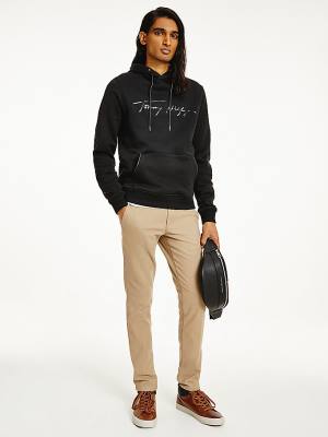 Tommy Hilfiger Elevated TH Signature Kapüşonlu Sweatshirt Erkek Siyah | TH926ZPV