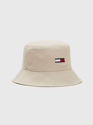 Tommy Hilfiger Embroidery Bucket Şapka Erkek Bej Rengi | TH249JUW