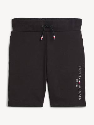 Tommy Hilfiger Essential Drawstring Sweat Shorts Pantolon Erkek Çocuk Siyah | TH105HDQ