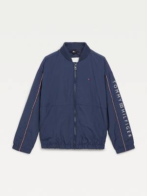 Tommy Hilfiger Essential Logo Recycled Parça Ceket Kiz Çocuk Mavi | TH521UKW