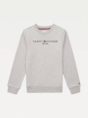 Tommy Hilfiger Essential Logo Sweatshirt Erkek Çocuk Gri | TH529ILP