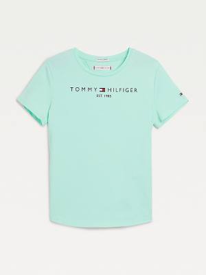 Tommy Hilfiger Essential Logo Tişört Kiz Çocuk Yeşil | TH360JYS