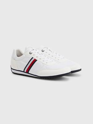 Tommy Hilfiger Essential Mesh Signature Tape Spor Ayakkabı Erkek Beyaz | TH437NAD