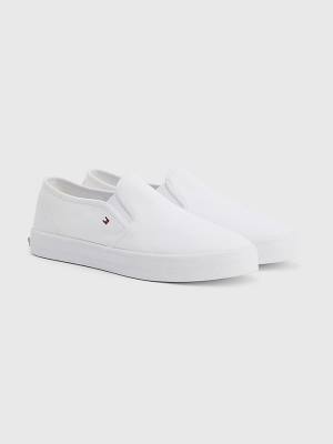 Tommy Hilfiger Essential Nautical Slip-On Spor Ayakkabı Kadın Beyaz | TH950NXV