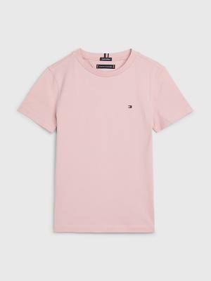 Tommy Hilfiger Essential Organic Pamuklu Tişört Erkek Çocuk Pembe | TH061KCT