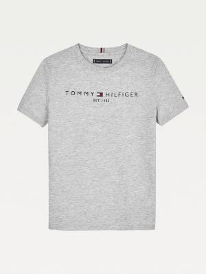 Tommy Hilfiger Essential Organic Pamuklu Logo Tişört Kiz Çocuk Gri | TH207UBI