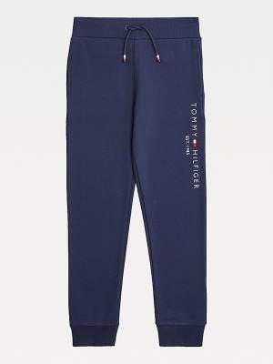 Tommy Hilfiger Essential Organic Pamuklu Logo Joggers Pantolon Kiz Çocuk Mavi | TH260ZSM