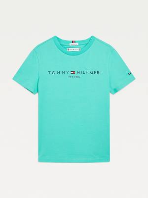 Tommy Hilfiger Essential Organic Pamuklu Tişört Erkek Çocuk Yeşil | TH405UDK