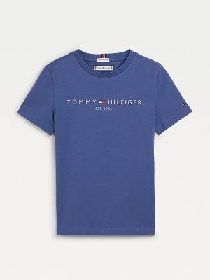 Tommy Hilfiger Essential Organic Pamuklu Tişört Kiz Çocuk Mavi | TH467JUX