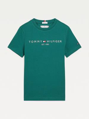 Tommy Hilfiger Essential Organic Pamuklu Tişört Kiz Çocuk Yeşil | TH526RAO