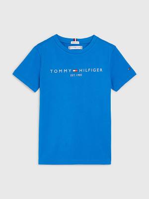 Tommy Hilfiger Essential Organic Pamuklu Tişört Erkek Çocuk Mavi | TH561HAD