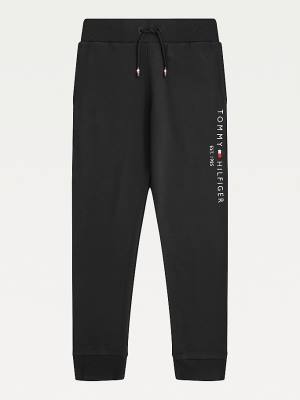 Tommy Hilfiger Essential Organic Pamuklu Logo Joggers Pantolon Erkek Çocuk Siyah | TH715QUS