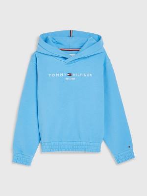 Tommy Hilfiger Essential Ruched Detailing Kapüşonlu Sweatshirt Kiz Çocuk Mavi | TH056SHG