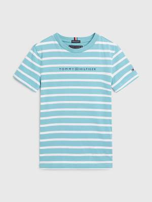 Tommy Hilfiger Essential Stripe Tişört Erkek Çocuk Mavi | TH396OVQ