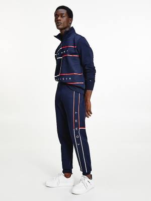 Tommy Hilfiger Exclusive Flag Logo Cuffed Joggers Pantolon Erkek Mavi | TH841URE