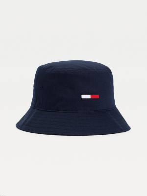 Tommy Hilfiger Flag Embroidery Bucket Şapka Erkek Mavi | TH013IWK