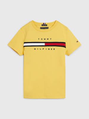 Tommy Hilfiger Flag Rib Insert Tişört Erkek Çocuk Sarı | TH473GOI