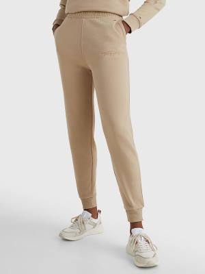 Tommy Hilfiger Fleece Cuffed Leg Joggers Pantolon Kadın Bej Rengi | TH263TMH