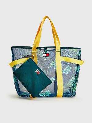 Tommy Hilfiger Floral Mesh Tote Çanta Kadın Mavi | TH194JVY