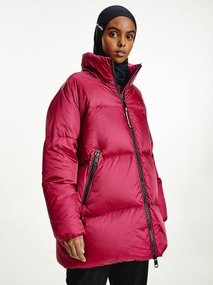 Tommy Hilfiger Gloss Matte Down Puffer Ceket Kadın Mor | TH170CUW