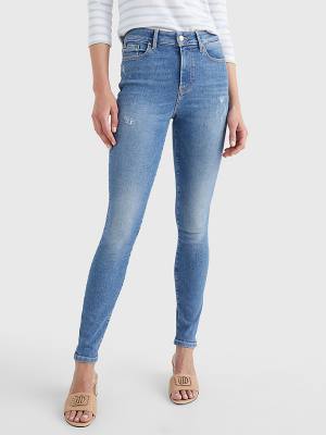 Tommy Hilfiger Harlem High Rise Super Skinny Jean Pantolon Kadın Denim | TH764LBP