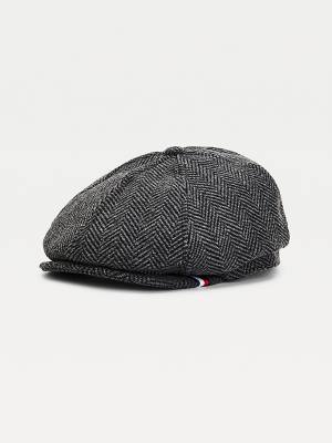 Tommy Hilfiger Herringbone Check Baker Boy Cap Şapka Erkek Gri | TH139RWG