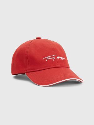 Tommy Hilfiger Iconic Signature Logo Cap Şapka Kadın Kırmızı | TH247EMG