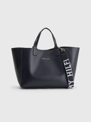 Tommy Hilfiger Iconic Signature Satchel Çanta Kadın Mavi | TH340MHU