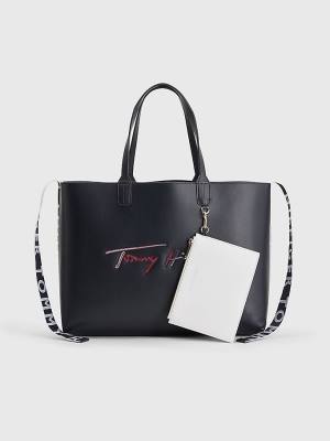 Tommy Hilfiger Iconic Signature Tote Çanta Kadın Mavi | TH798TWP