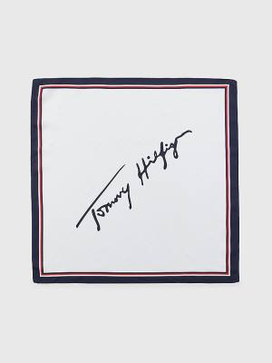 Tommy Hilfiger Iconic Silk Bandana Fular Kadın Beyaz | TH715GJC