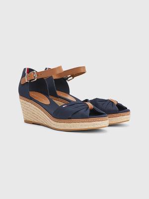 Tommy Hilfiger Iconic Wedge Espadril Sandalet Kadın Mavi | TH053ASO