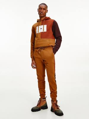 Tommy Hilfiger Icons Colour-Blocked Joggers Pantolon Erkek Kahverengi | TH689ZQE