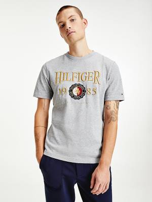 Tommy Hilfiger Icons Relaxed Fit Tişört Erkek Gri | TH456HKA