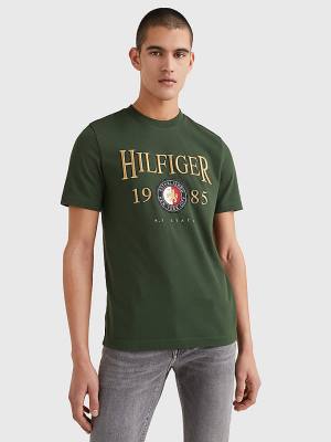 Tommy Hilfiger Icons Relaxed Fit Tişört Erkek Yeşil | TH640LPG