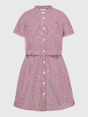 Tommy Hilfiger Ithaca Stripe Shirt Elbise Kiz Çocuk Pembe | TH952ARY