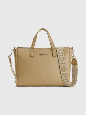 Tommy Hilfiger Joy Signature Satchel Çanta Kadın Kahverengi | TH084TSP