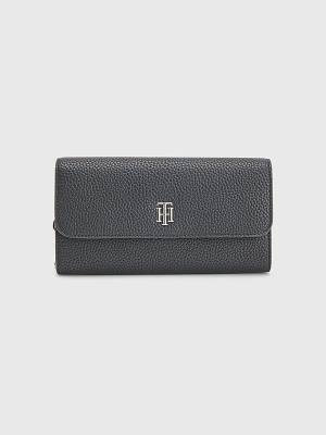 Tommy Hilfiger Large Flap Cüzdan Kadın Siyah | TH901QCM