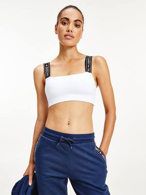 Tommy Hilfiger Logo Askılı Bralette İç Giyim Kadın Beyaz | TH680RIL