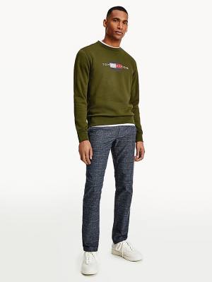 Tommy Hilfiger Logo Crew Neck Sweatshirt Erkek Kahverengi | TH826KQV