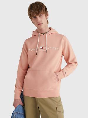 Tommy Hilfiger Logo Kapüşonlu Sweatshirt Erkek Turuncu | TH934IZA