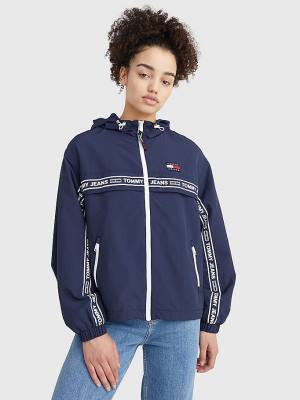 Tommy Hilfiger Logo Tape Chicago Windbreaker Ceket Kadın Mavi | TH914EIN