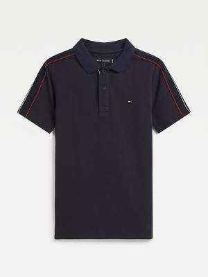 Tommy Hilfiger Logo Tape Polo Tişört Erkek Çocuk Mavi | TH765PAC