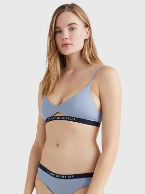 Tommy Hilfiger Logo Waistband Bikini Bralette Mayo Kadın Mavi | TH167KQO