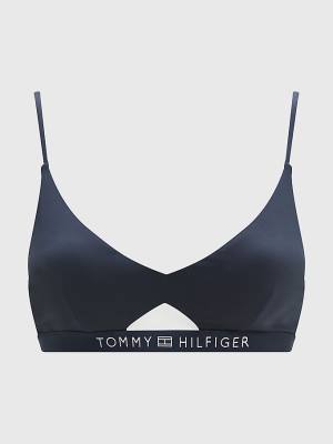 Tommy Hilfiger Logo Waistband Bikini Bralette Mayo Kadın Mavi | TH852TMH