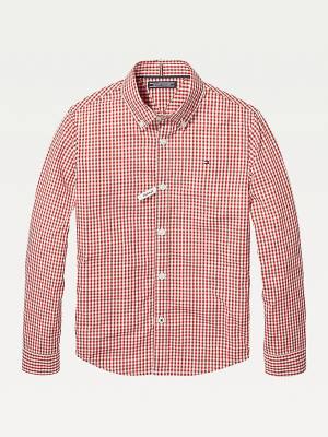 Tommy Hilfiger Long Sleeve Gingham Gömlek Erkek Çocuk Kırmızı | TH537LGT