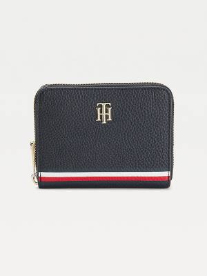 Tommy Hilfiger Medium Signature Zip-Around Cüzdan Kadın Mavi | TH027DCT