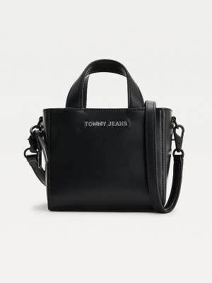 Tommy Hilfiger Metal Logo Small Tote Çanta Kadın Siyah | TH238YXH