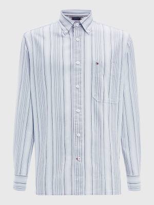 Tommy Hilfiger Mixed Stripe Oxford Gömlek Erkek Mavi | TH579GSX