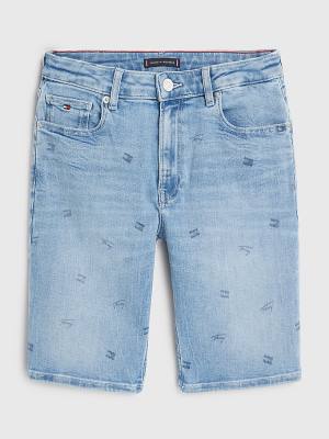 Tommy Hilfiger Modern Straight Power Stretch Denim Shorts Pantolon Erkek Çocuk Denim | TH758UIC