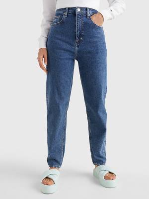 Tommy Hilfiger Mom Ultra High Rise Tapered Jean Pantolon Kadın Denim | TH081DBU